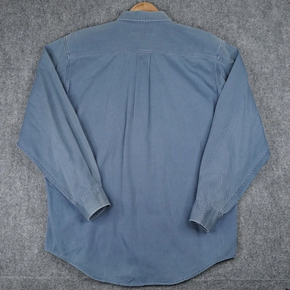 Banana Republic Button Down Shirt Mens M Blue BR Chino Cotton Long Sleeve Pocket